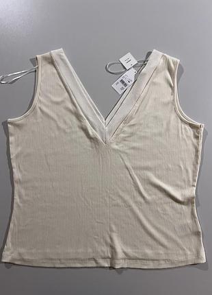 Майка в рубчик кремова, розмір 2xl, нова 2