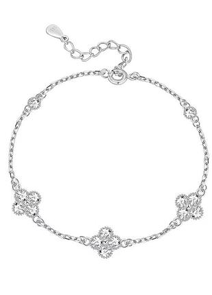 Браслет жіночий в стилі van cleef з конюшинами / 925