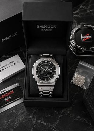 Чоловічий наручний годинник casio g-shock gm-b2100 silver