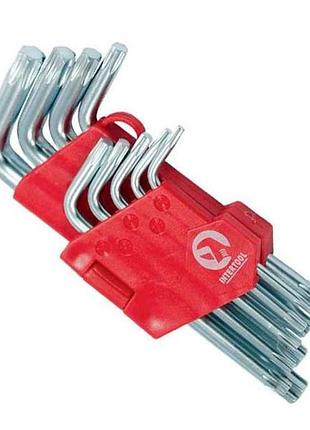 Набор г-образных ключей torx - 9шт сrv, т10-т50 арт.l-ak-t-01 тм lt
