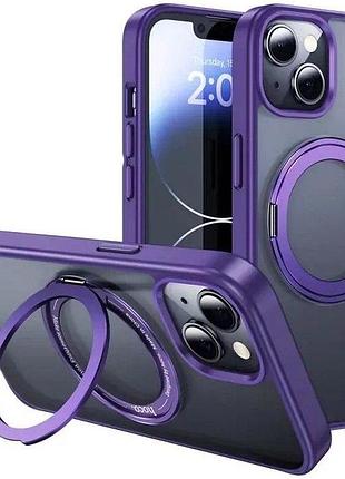 Чохол-накладка hoco stand для iphone 15 pro фіолетовий