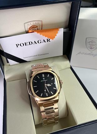 Мужские часы poedagar nautilus — золотой корпус, черный циферблат