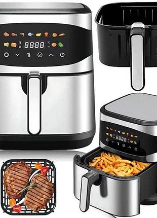 Аэрофритюрница-мультипеч hoffmans hm-788 12 л 2400 вт с двумя тэнами и 12 программами приготовления