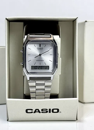 Женские часы casio aq-230a — элегантная модель серебристого цвета с классическим дизайном.
