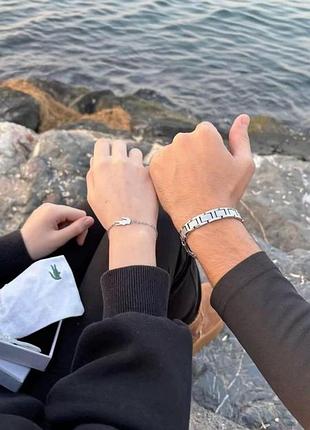 Парні браслети lacoste — комплект для чоловіка та жінки, стильний подарунок для пари