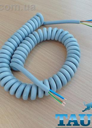Кабель спіральний сірий thermopulse power gray 0.5m 3g1.5/ розтягнення до 3 м. потужність до 3500w. мідь