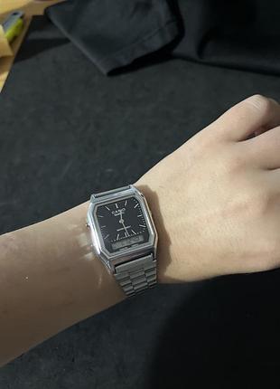 Casio aq-230 — класичний наручний годинник, аналогово-цифровий дисплей, стильний ретродизайн