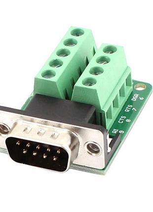 Переходник rs232 db9 com-порт папа вилка на клеммники 9pin адаптер для подключения проводов