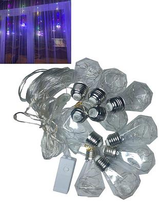 Гирлянда светодиодная новогодняя цветная 150 led ламп, длина 3x1.5м, праздничное украшение