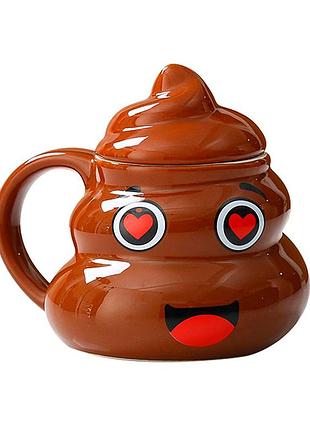 Кружка керамическая фигурная какашка emoji №3