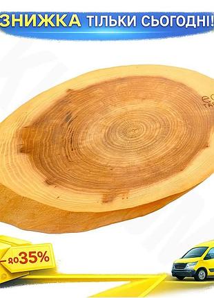 Ku доска разделочная eco universal fit tabulas овальная без коры для кухни 420 x 230 x 30мм деревянная uni2l_k
