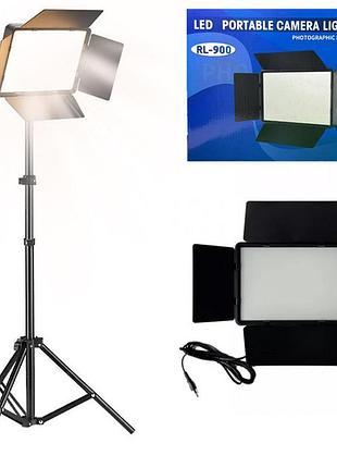 Професійне відеосвітло led light rl-900 35w з пультом 3000k-6500k, прямокутне студійне світло