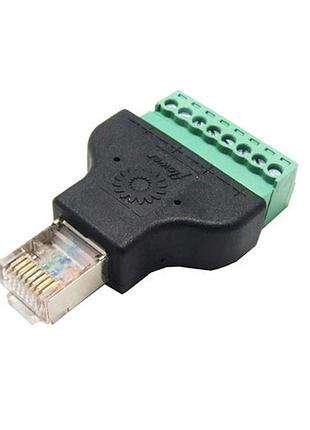 Переходник rj45 8p8c витая пара папа разъем на клеммники 8pin адаптер сетевой кабель