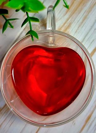 Чашка с двойными стенками сердце 240 ml