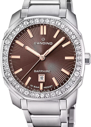Годинник жіночий candino lady elegance c4756/d сталь сапфірове скло коричневий циферблат