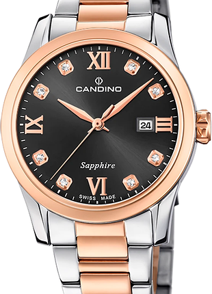 Годинник жіночий candino lady elegance c4739/5 сталь сапфірове скло чорний циферблат