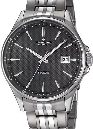 Годинник чоловічий candino titanium c4606/d титан сапфірове скло чорний циферблат