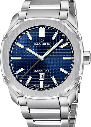 Годинник чоловічий candino gents sport c4754/2 нержавіюча сталь сапфірове скло синій циферблат
