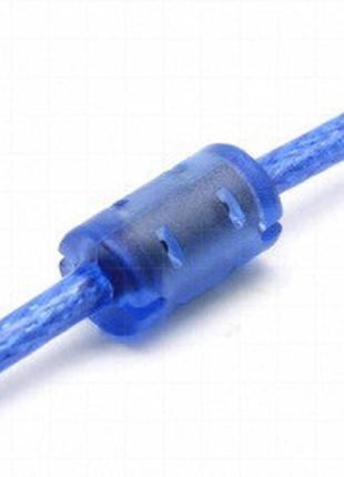 Кабель usb2.0 am/mini-usb 1.4м синій з фільтром