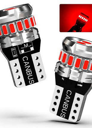 W5w t10 led лампы 9-32v canbus - красные в габариты (комплект 2-шт)