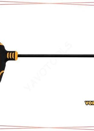Ключ шестигранний vorel тип "т" hex 5 x 150 мм з кульковим наконечником для роботи з кріпленнями sku_56624