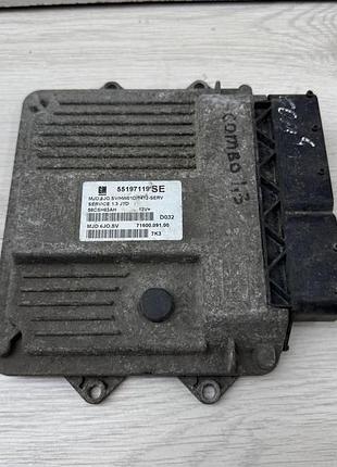 Блок управления двигателем ecu, opel corsa c, combo c, tigra b, 1.3 cdti, 55197119, magneti marelli оригинал