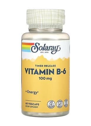 Витамин b, solaray, 100 мг, 60 капсул, для ежедневного рациона.
