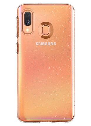 Чехол spigen для samsung galaxy a40 liquid crystal glitter, crystal quartz (618cs26442) 4772311 3