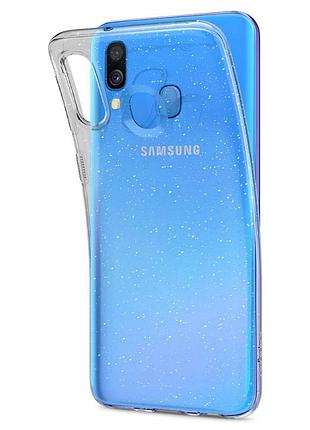 Чехол spigen для samsung galaxy a40 liquid crystal glitter, crystal quartz (618cs26442) 4772311 4