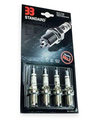 Свічка запалювання 33 standard ау-17 дврм 2110-2112 (16 кл) ключ на 16 (зазор 1.0) (к-кт 4 шт)
