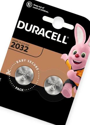 Батарейка таблетка літієва 3.0v cr2032 блістер duracell (2 шт)