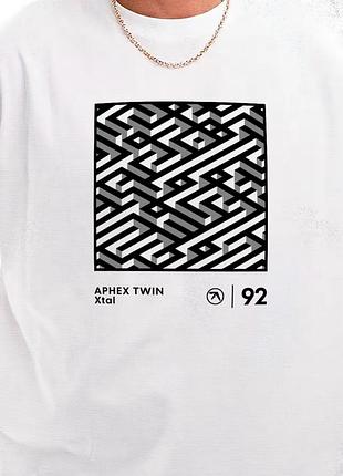 Чоловіча футболка aphex twin logo унісекс апекс твін апекс твін біла