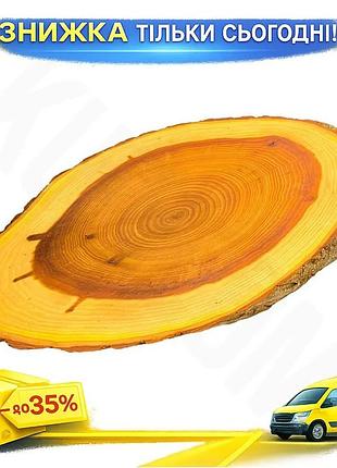 Ku доска разделочная eco universal fit tabulas овальная в коре для кухни 420х230мм деревянная разделоч uni2l_k
