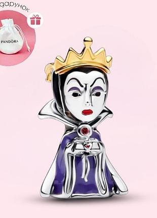 Посеребренный шарм для браслетов пандора бусина злая королева disney дисней pandora 764380c01