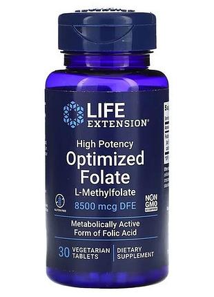 Life extension high potency optimized folate 8,500 mcg dfe 30 таблеток