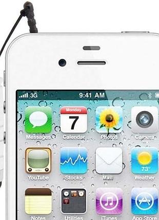 Стилус мини для емкостных экранов ipad и galaxy с пластиковым креплением в разъем для наушников