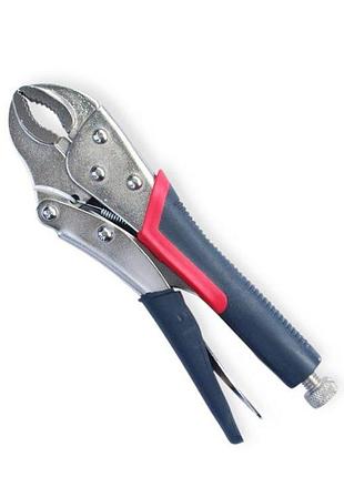 Зажим с полукруглыми губками (клещи зажимные) 255 мм обрезин. ручка intertool