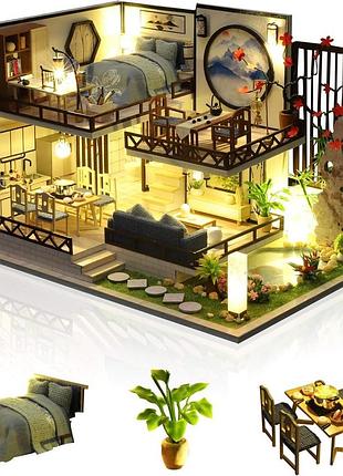 3d румбокс diy house в японском стиле bamboo rhime + пылезащитный купол (m029-b)