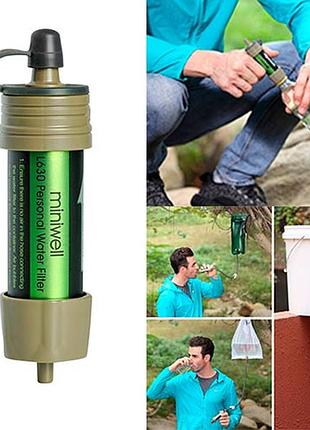 Портативний фільтр для води miniwell l630, туристичний переносний очищувач