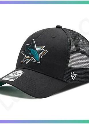 Кепка-тракер 47 brand san jose sharks branson mesh чорна зелена унісекс для активного відпочинку та по sku_h-brans22ctp-bk