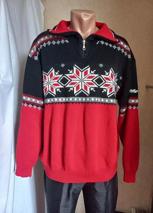 Вінтажний вовняний светр eisbär (австрія) з мериносом, р. 56 (xl/xxl) лижний /скандинавський