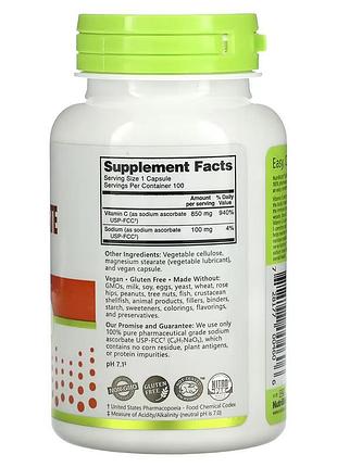 Nutribiotic sodium ascorbate 100 капсул 2
