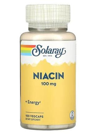 Solaray niacin 100 mg 100 капсул