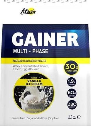 Fitwin gainer 30% 1500 грамм клубника и сливки