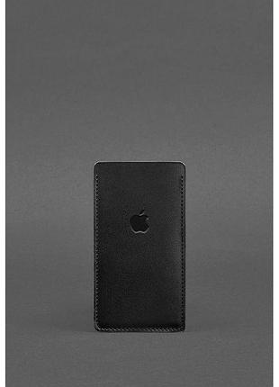 Кожаный чехол для iphone 13 черный краст 4422567