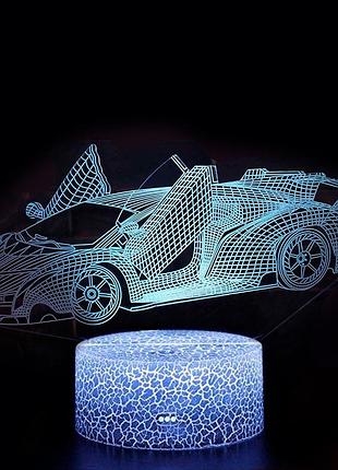 3d світильник сенсорний машина lamborghini 15952-3-20