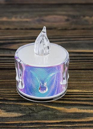 Свеча led светящаяся кристал 5х4см (свечение желтое)