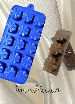 Силіконова форма квітка 8 пелюсток. (3 форми, планшет 15шт) - міні-планшет (3шт)
