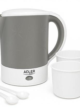 Стильний електричний чайник adler ad 1268 0.6л 600вт, зручний електричний чайник для кухні ml-48