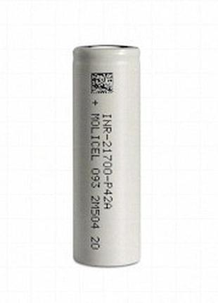 Акумулятор li-ion molicel inr21700-p42a 4200mah 3.7v б/захисту 45a, до -40c